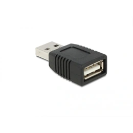 Delock Easy USB-A adapter (USB-A M->F, USB 2.0, fekete)