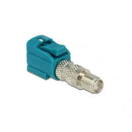 Delock FAKRA Z -> SMA M/M adapter (50 Ohm, sárgaréz nikkelbevonattal, 34,3 x 9,4 x 13,6 mm)