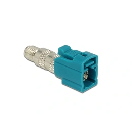 Delock FAKRA Z -> SMA M/M adapter (50 Ohm, sárgaréz nikkelbevonattal, 34,3 x 9,4 x 13,6 mm)
