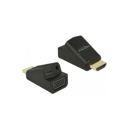 Delock HDMI - VGA adapter (HDMI férfi, VGA női, 3,5 mm jack sztereó, fekete)