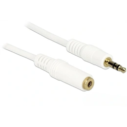 Delock Jack stereo 3,5 mm M/F audio kábel hosszabbító (0,5 m, aranyozott csatlakozó, fehér)