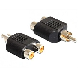 Delock RCA adapter (1 db RCA - 2 db RCA, M/F, fekete)