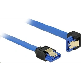 Delock SATA 3 F/F adatkábel (0,1 m, kék, egyenes / 90° lefelé csatlakozó, 6 Gb/s, 26 AWG)