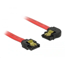 Delock SATA 3 adatkábel (F/F, 0,2 m, piros, egyenes/90° bal)