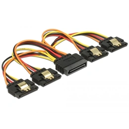Delock SATA Power tápkábel (1 x 15 pin SATA bemenet - 4 x 15 pin SATA kimenet, 15 cm, 22 AWG)