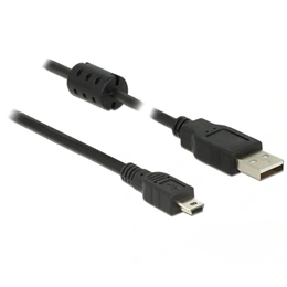 Delock USB-A 2.0 -> USB-B 2.0 mini M/M adatkábel (1 m, fekete)