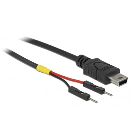 Delock USB-B 2.0 mini - USB-A pinheader M/M tápkábel (10 cm, fekete)
