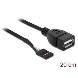 Delock USB kábel 20cm (USB pin header 4 pin > USB-A, USB 2.0, belső)