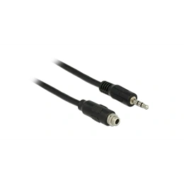Delock jack stereo audió kábel (3,5 mm jack M/F, 1 m, panel-mount, fekete)