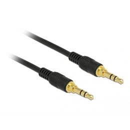 Delock jack sztereó 3,5 mm audió kábel (3 m, aranyozott csatlakozó, fekete)