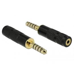 Delock jack sztereó 4,4 mm -> 2,5 mm adapter (5 tűs -> 4 tűs, apa/anya, aranyozott csatlakozó, fekete)