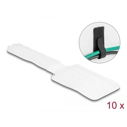 Delock mini tépőzáras kábeltartó 10 db (90 mm x 24 mm, öntapadós, fekete, fehér)