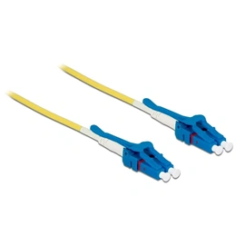 Delock száloptikai adatkábel LC duplex - LC duplex (3 m, Singlemode OS2, Uniboot, sárga)