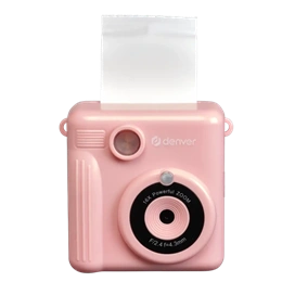 Denver KPC-1363RO digitális gyerekkamera (rózsaszín, 20 MP, 1080p, 2" LCD, MicroSD max. 128 GB, 1200 mAh, hőnyomtatás)