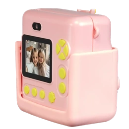 Denver KPC-1363RO digitális gyerekkamera (rózsaszín, 20 MP, 1080p, 2" LCD, MicroSD max. 128 GB, 1200 mAh, hőnyomtatás)