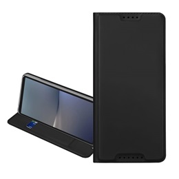 Dux Ducis Skin Pro álló tok (bőr hatású, flip, oldalra nyíló, kártyazseb, asztali tartó, fekete)