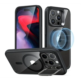 ESR Classic HaloLock szilikon telefonvédő (ütésállóság, légpárnás sarok, MagSafe, fekete)