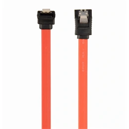 Gembird SATA 3 F/F adatkábel (0,3 m, piros, egyenes/90° csatlakozó, fém rögzítők)