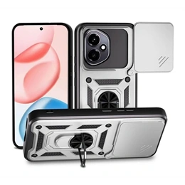 Gigapack Defender szilikon telefonvédő (ütésálló, tartógyűrű, kameravédő, mágnes, TPU, ezüst)