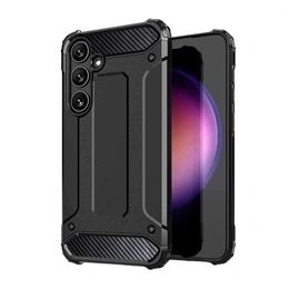 Gigapack Defender szilikon telefonvédő (ütésállóság, légpárnás sarok, fémhatás, fekete)