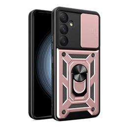 Gigapack Defender szilikon telefonvédő (ütésállóság, tartógyűrű, kameravédő, mágneses tartó, műanyag hátlap, rozéarany)