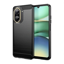 Gigapack szilikon telefonvédő (ütésálló, légpárnás sarok, szálcsiszolt, karbon minta, fekete)