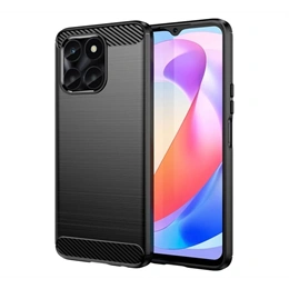 Gigapack szilikon telefonvédő (ütésálló, légpárnás sarok, szálcsiszolt, karbon minta, fekete)