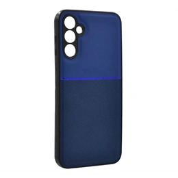 Gigapack szilikon telefonvédő (ütésálló, mágneses, bőrhatású hátlap, csíkos, sötétkék)