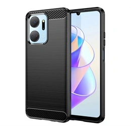 Gigapack szilikon telefonvédő (ütésállóság, légpárnás sarok, szálcsiszolt, karbon minta, fekete)