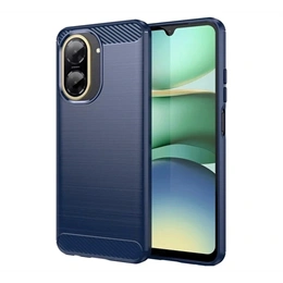 Gigapack szilikon telefonvédő (ütésállóság, légpárnás sarok, szálcsiszolt, karbon minta, sötétkék)