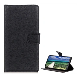 Gigapack tok álló (bőr hatású, oldalra nyíló, asztali tartó, mágneses kapocs, prémium minőség, fekete)