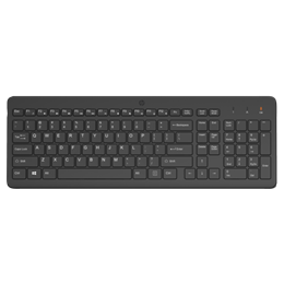 HP 225 vezeték nélküli billentyűzet (HU, 2,4 GHz, 1xAAA, akár 16 hónap üzemidő, 10 millió leütés, AES 128, fekete)