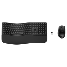 HP Comfort 680 vezeték nélküli billentyűzet és egér (HU, 2,4 GHz, Bluetooth, programozható, fekete)