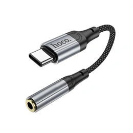 Hoco LS36 audió adapter kábel (3,5 mm jack aljzat - Type-C, fekete)