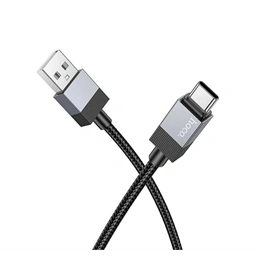 Hoco X110 adatkábel (USB - type-c, 15W, gyorstöltő, cipőfűző, 100cm, fekete)
