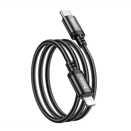 Hoco X89 adatkábel (type-c - lightning, 20w, gyorstöltő, 100cm, fekete)
