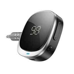 Hoco adapter (Bluetooth v5.3, Type-C aljzat, 3,5 mm jack, LED kijelző, 250 mAh, 10-12 óra, fekete)