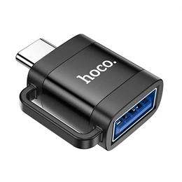 Hoco adapter (USB aljzat - Type-C, OTG, adatátvitel és töltés, fekete)