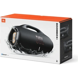 JBL Boombox 4 hordozható Bluetooth hangszóró (Bluetooth 5.4, 2x65W RMS mély, 2x40W RMS magas, IP68, fekete)
