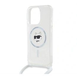 Karl Lagerfeld IML Crossbody Choupette szilikon telefonvédő (ütésálló, MagSafe, nyakpánt, átlátszó)