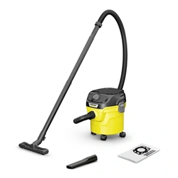 Kärcher KWD 1 W V-12/2/18 porzsákos száraz-nedves porszívó (1000W, 12 l műanyag tartály, fekete-sárga)