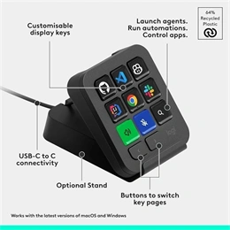 LOGITECH MX Keypad AI Control vezérlő (vezetékes, 9 gombos, érintős, piszkosfehér)