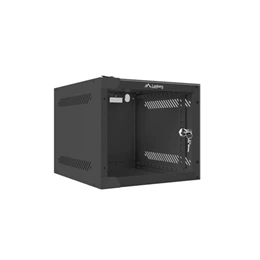 Lanberg 10" fali rackszekrény 4U (280x310 mm, üvegajtó, lapraszerelt, fekete)