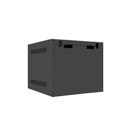 Lanberg 10" fali rackszekrény 4U (280x310 mm, üvegajtó, lapraszerelt, fekete)