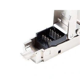 Lanberg CAT6 F/UTP toldó (2x RJ45, szerszám nélkül, ABS, fém, fekete, ezüst)