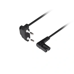 Lanberg CEE 7/16 -> IEC 320 C7 tápkábel (1,8 m, könyök, VDE, fekete)