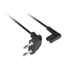 Lanberg CEE 7/16 -> IEC 320 C7 tápkábel (1,8 m, könyök, VDE, fekete)