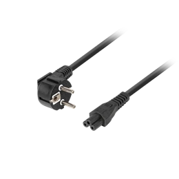 Lanberg CEE 7/7 (Mickey) > IEC 320 C5 tápkábel (1,8 m, VDE, fekete)