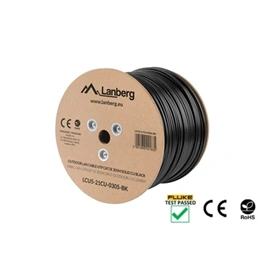 Lanberg Cat.5e U/UTP kültéri telepítői kábel (305 m, AWG24, 100 MHz, Fca, réz, fekete)