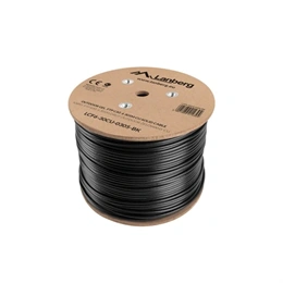 Lanberg Cat.6 F/UTP kültéri telepítő kábel (305 m, 23 AWG, 250 MHz, Fca, fekete)